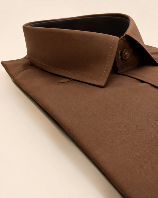 Formal Dress Shirt Brown | Premium