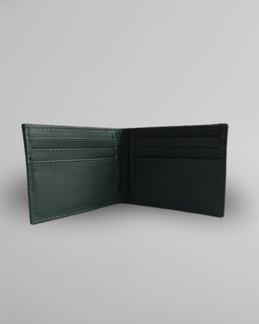 Men's 100% Genuine Leather Bifold Wallet – Premium Green