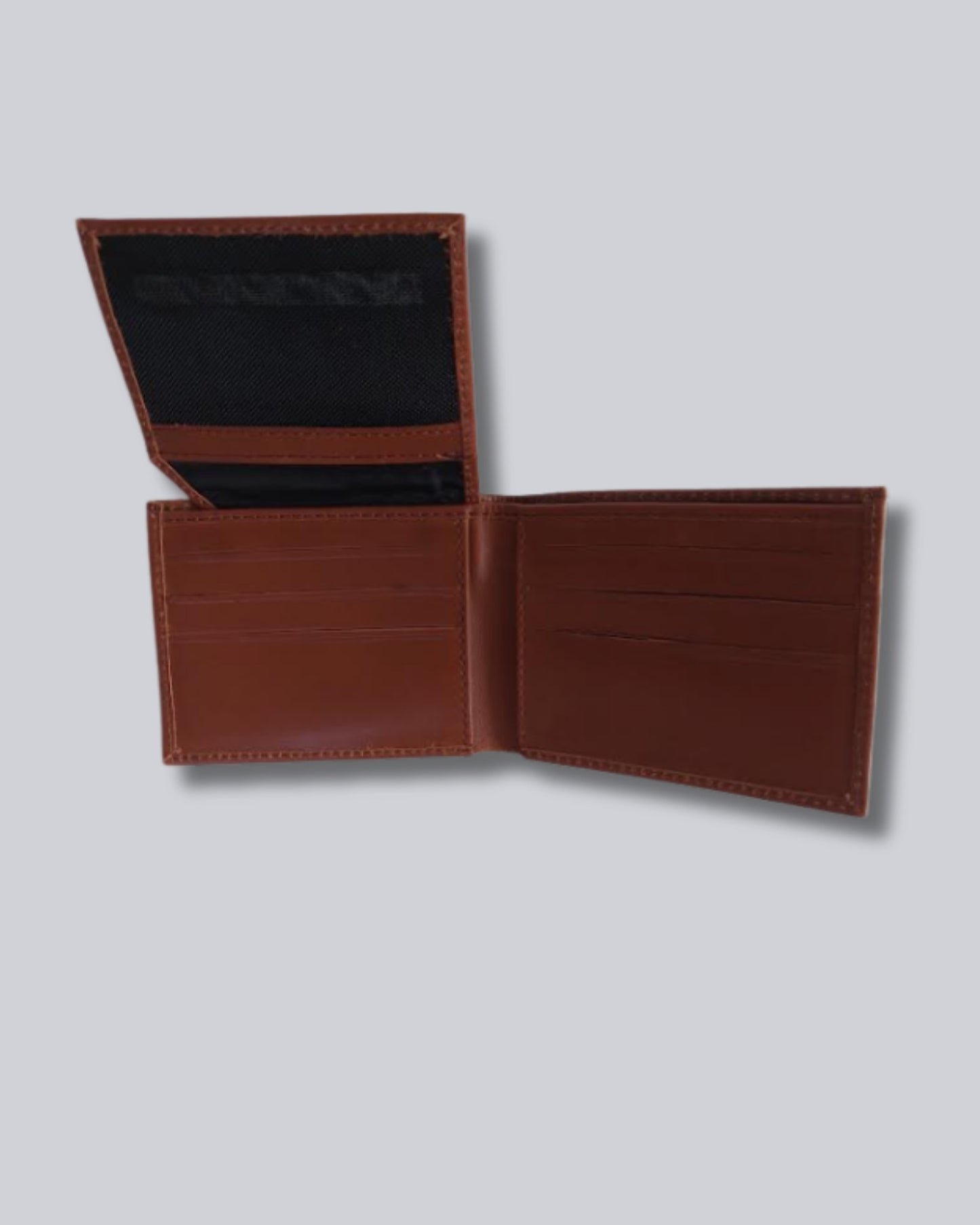 Men's 100% Genuine Leather Bifold Wallet – Premium Brown