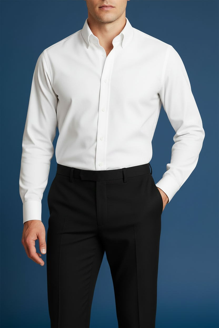 White Formal Shirt - No Belt