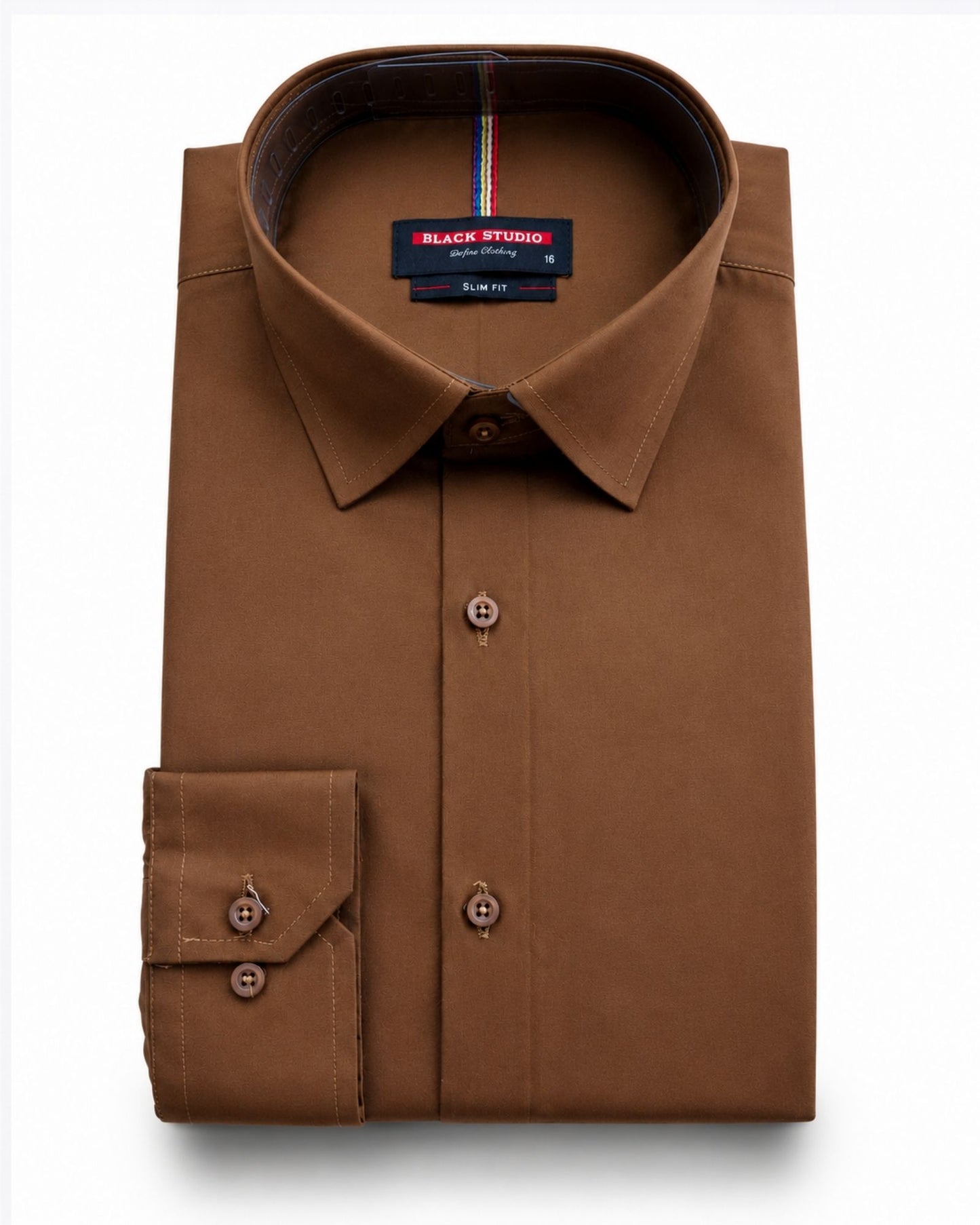 Formal Dress Shirt Brown | Premium