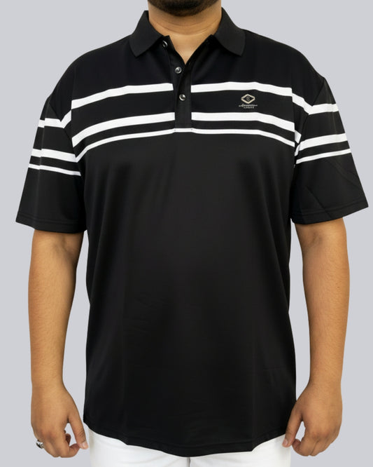 Men's Black Stripe Polo T-Shirt - Premium