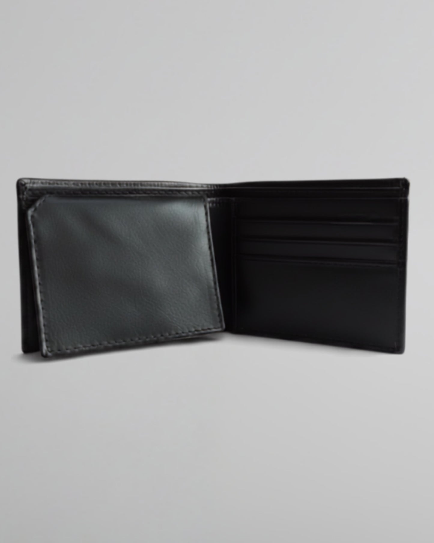 Men's 100% Genuine Leather Bifold Wallet – Premium Black
