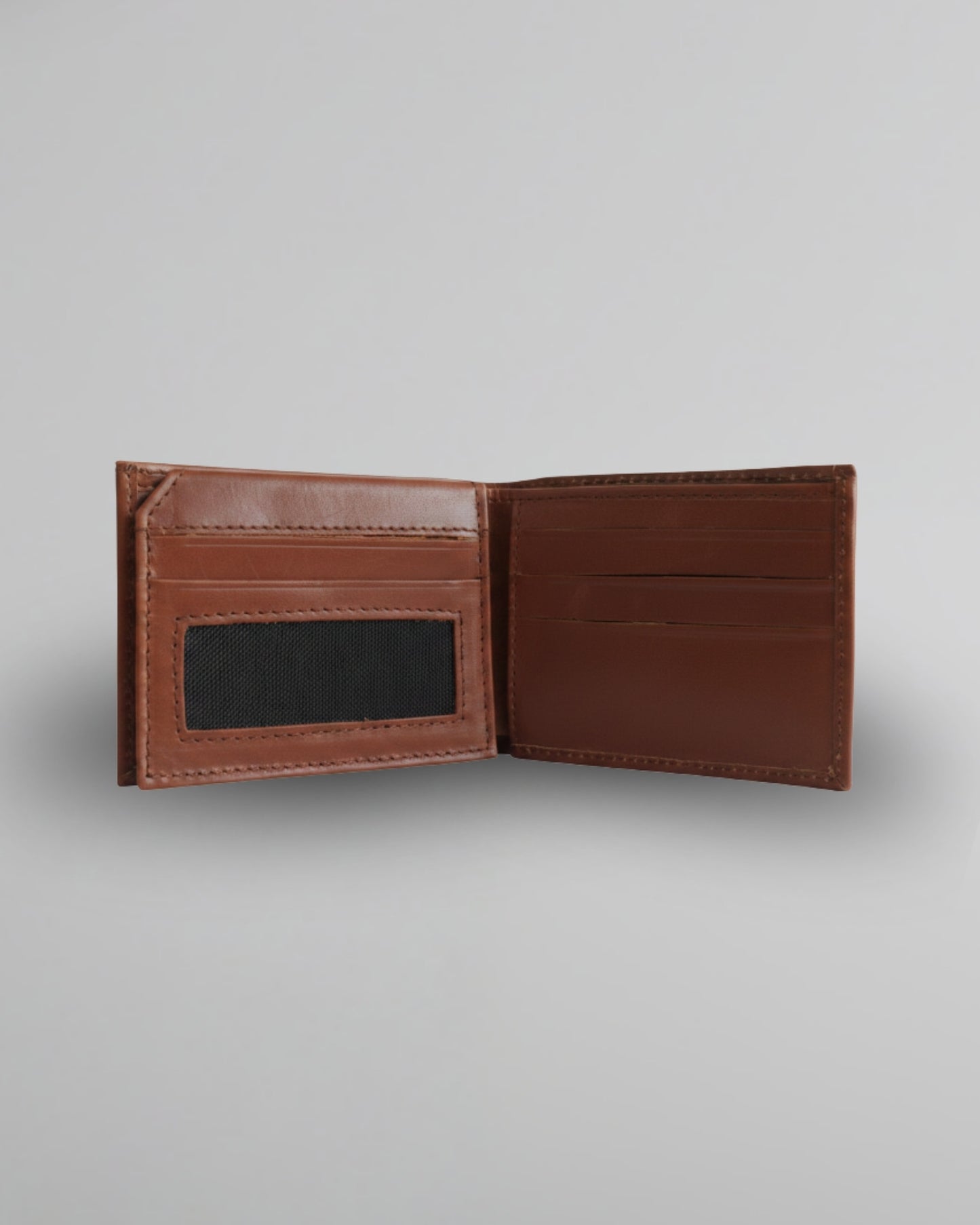 Men's 100% Genuine Leather Bifold Wallet – Premium Brown