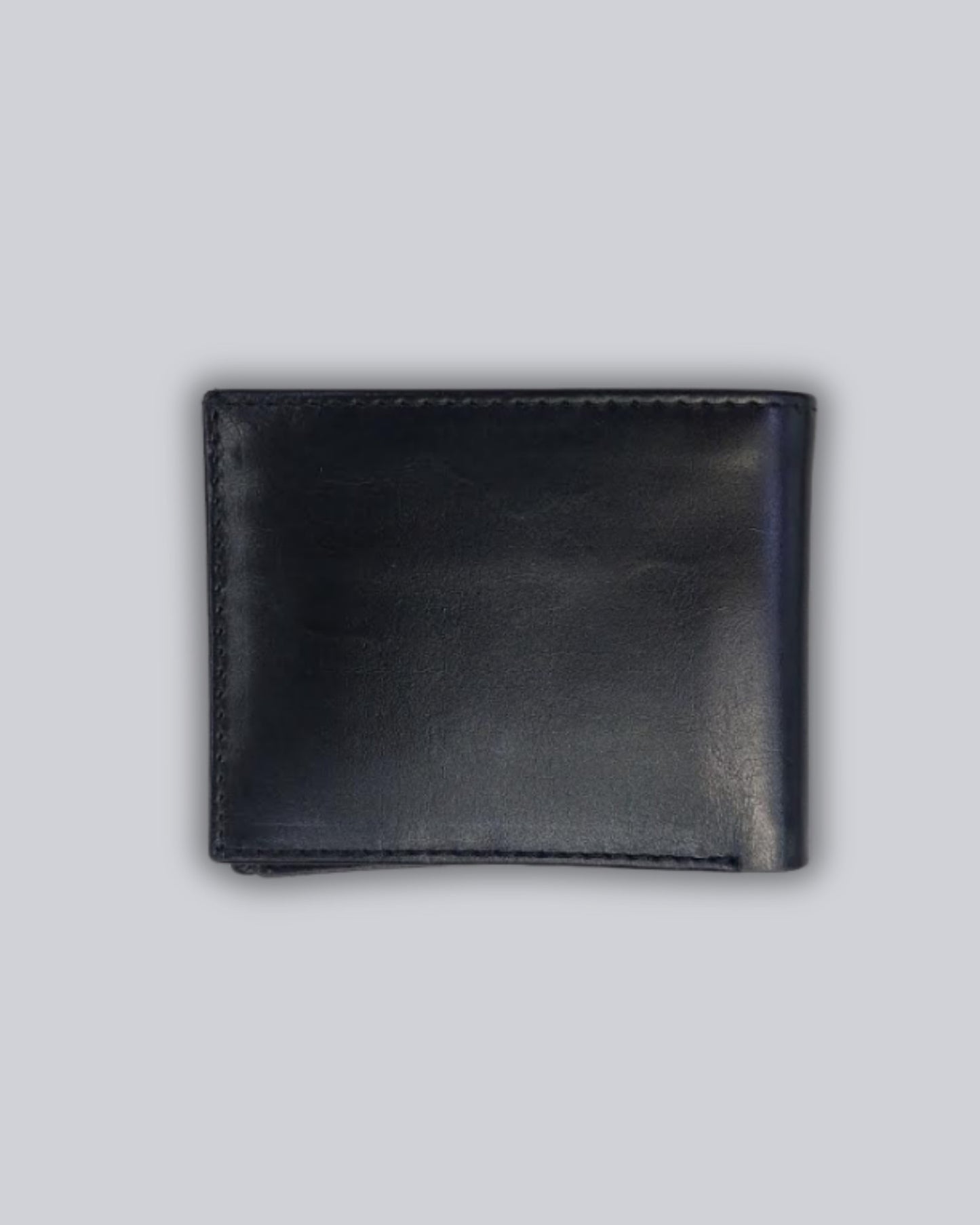 Men's 100% Genuine Leather Bifold Wallet – Premium Black
