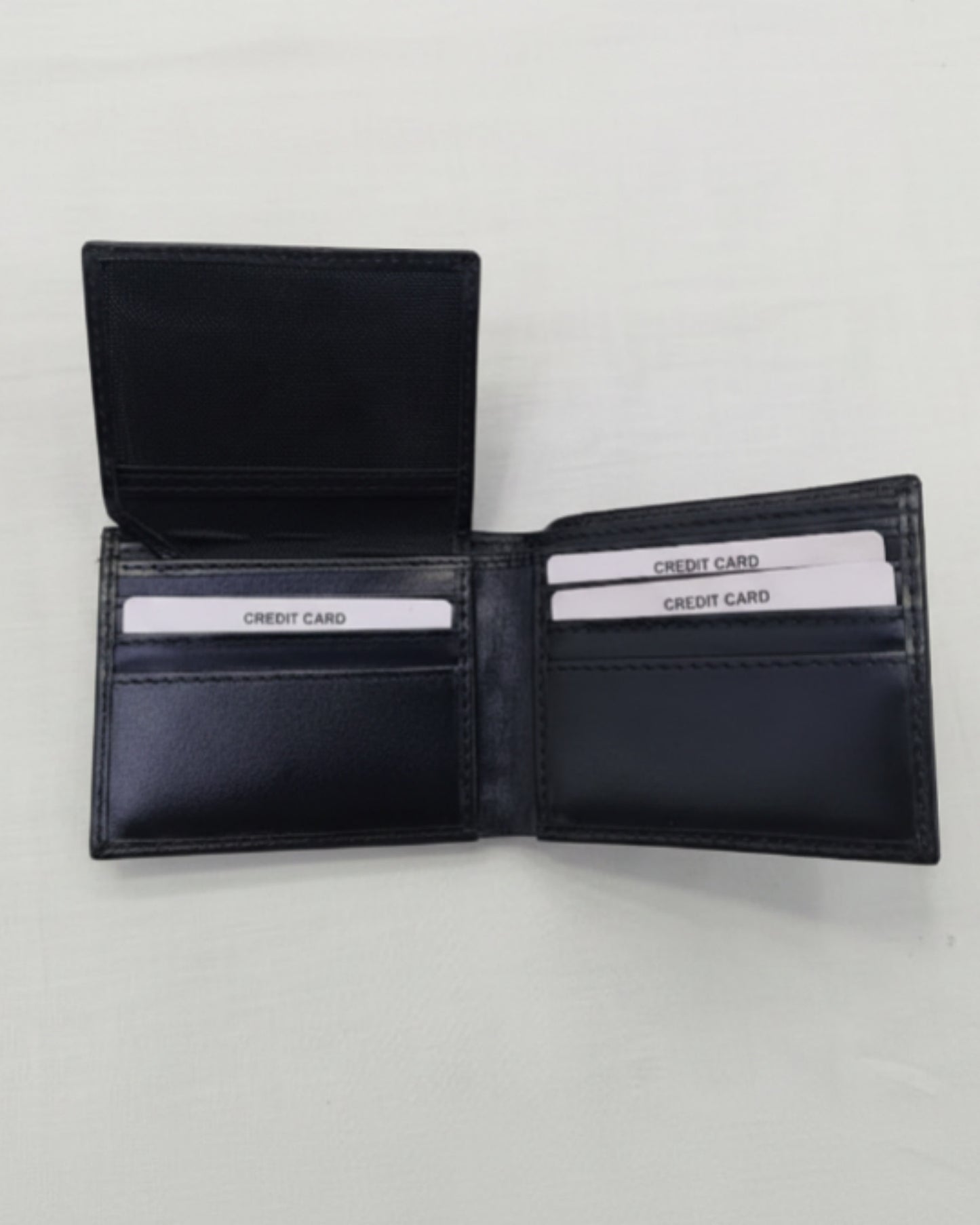Men's 100% Genuine Leather Bifold Wallet – Premium Black