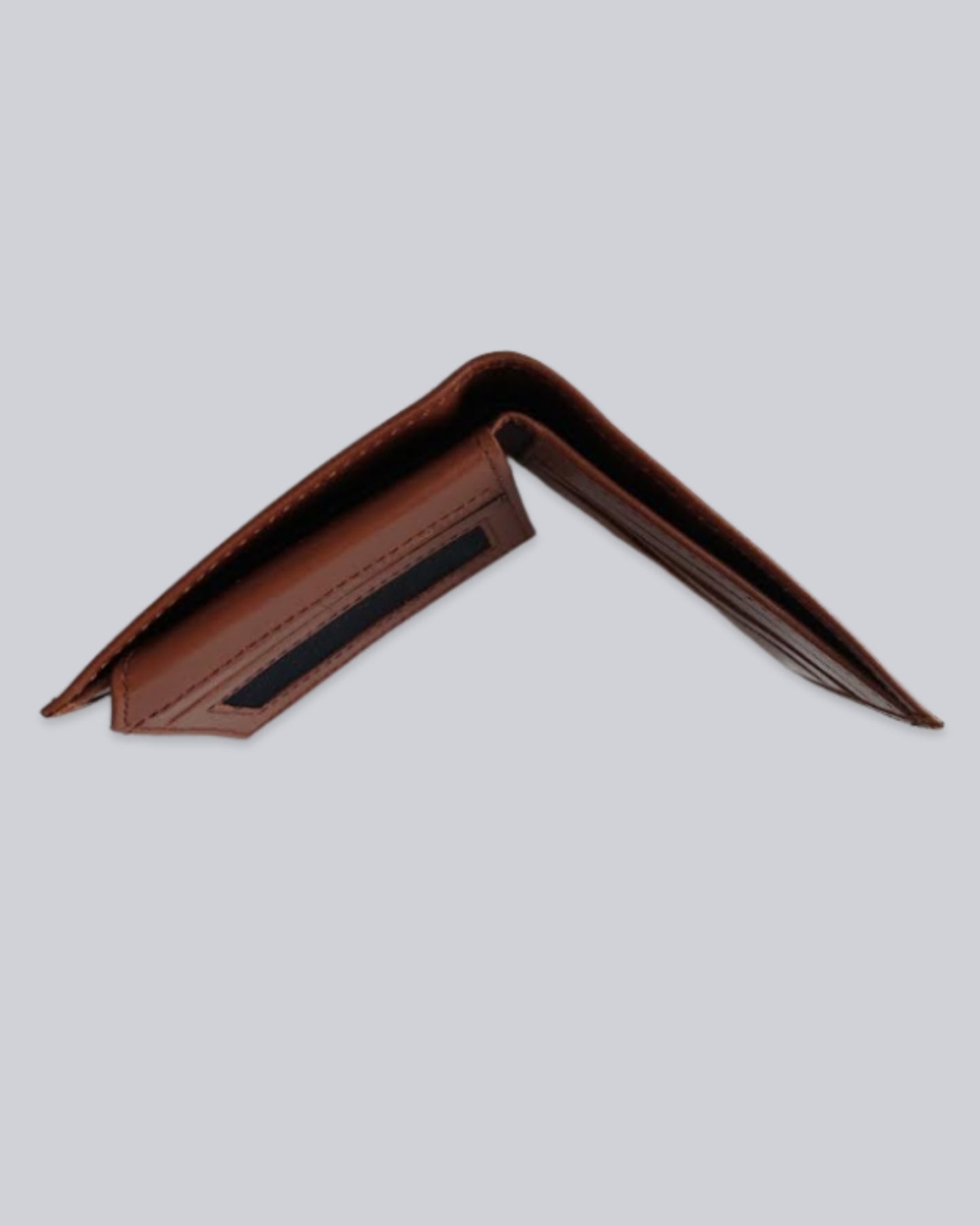 Men's 100% Genuine Leather Bifold Wallet – Premium Brown
