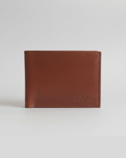 Men's 100% Genuine Leather Bifold Wallet – Premium Brown
