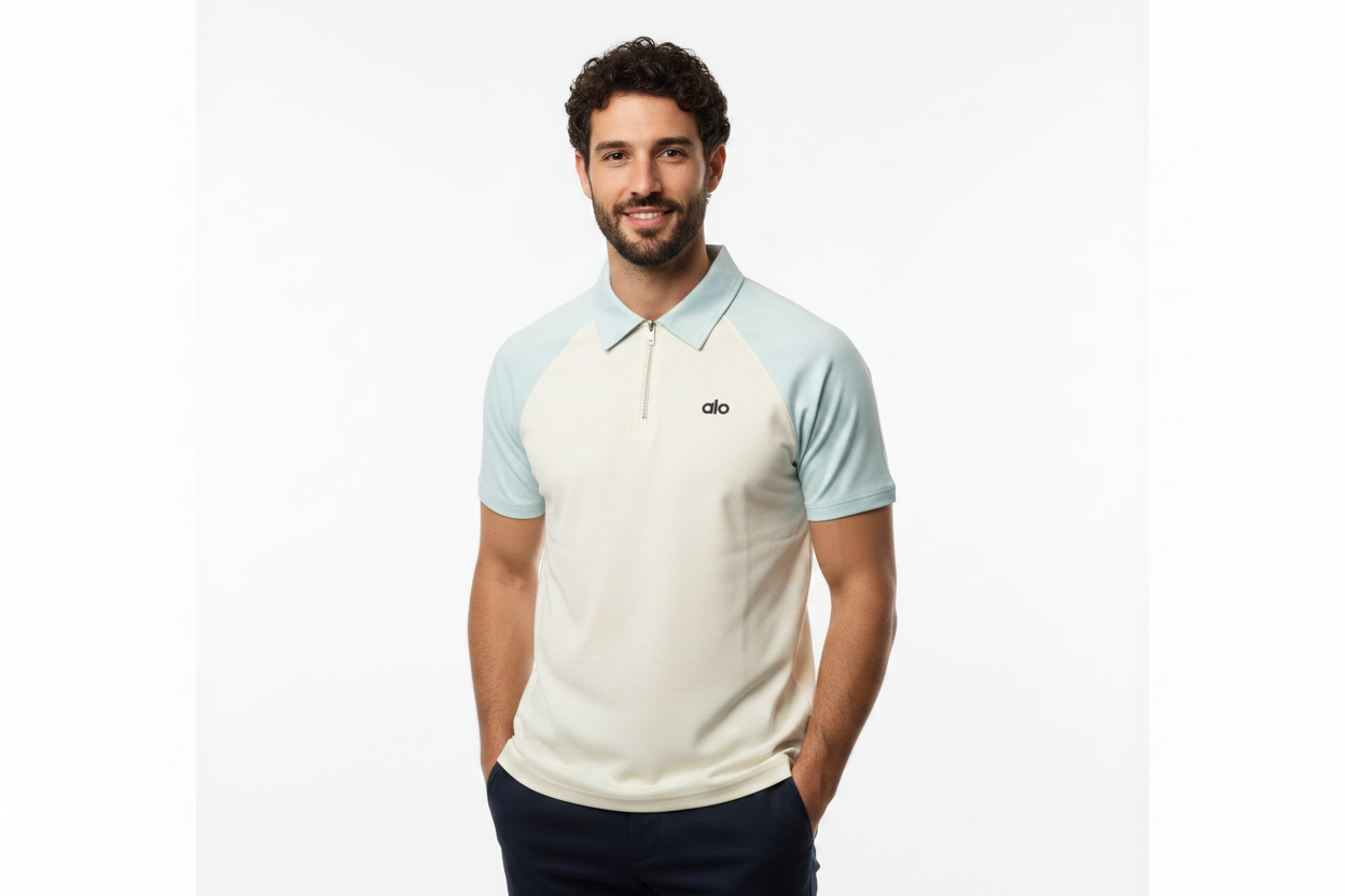 Alo Polo Shirt - Zip Open on Man