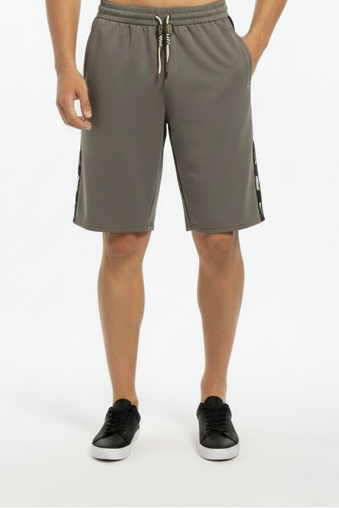 Grey Shorts with Black Shoes